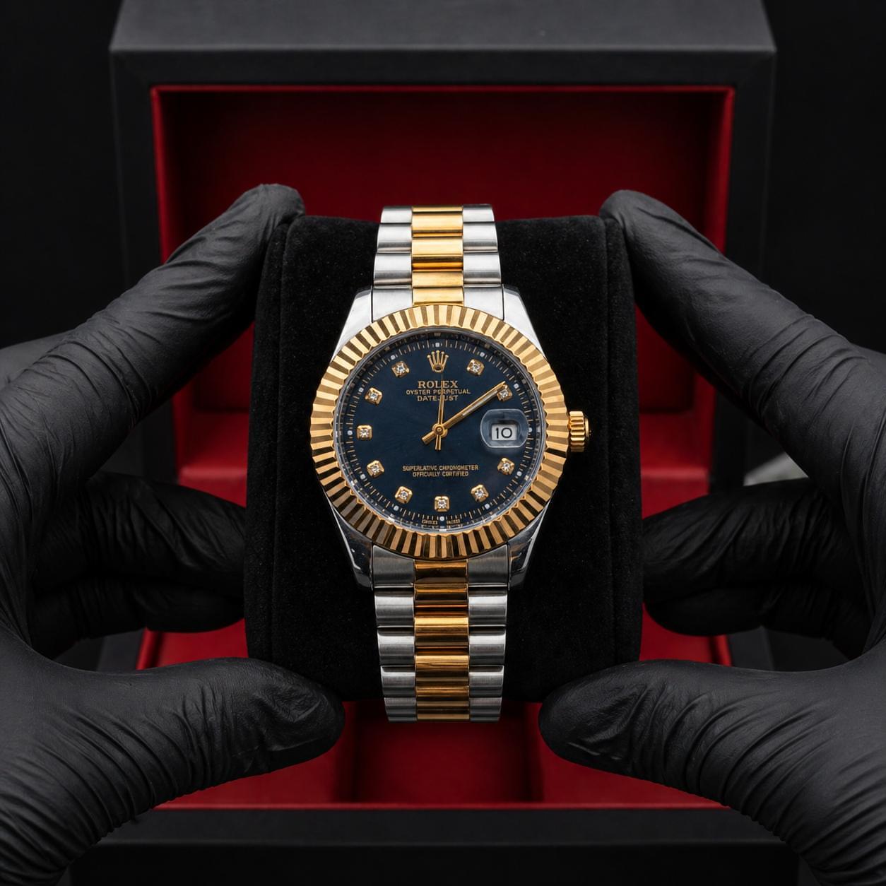 Rolex Oyster Perpetual | Two tone Black | Master Quality | Date Just