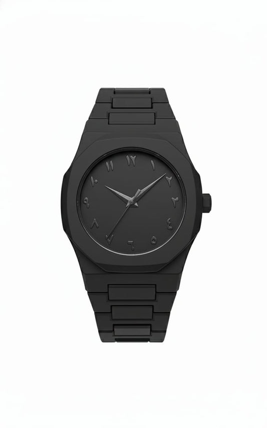 Aura Watch | Arabic Dial | Jet Black | Fibre Quality | Light Weight ( 47g )