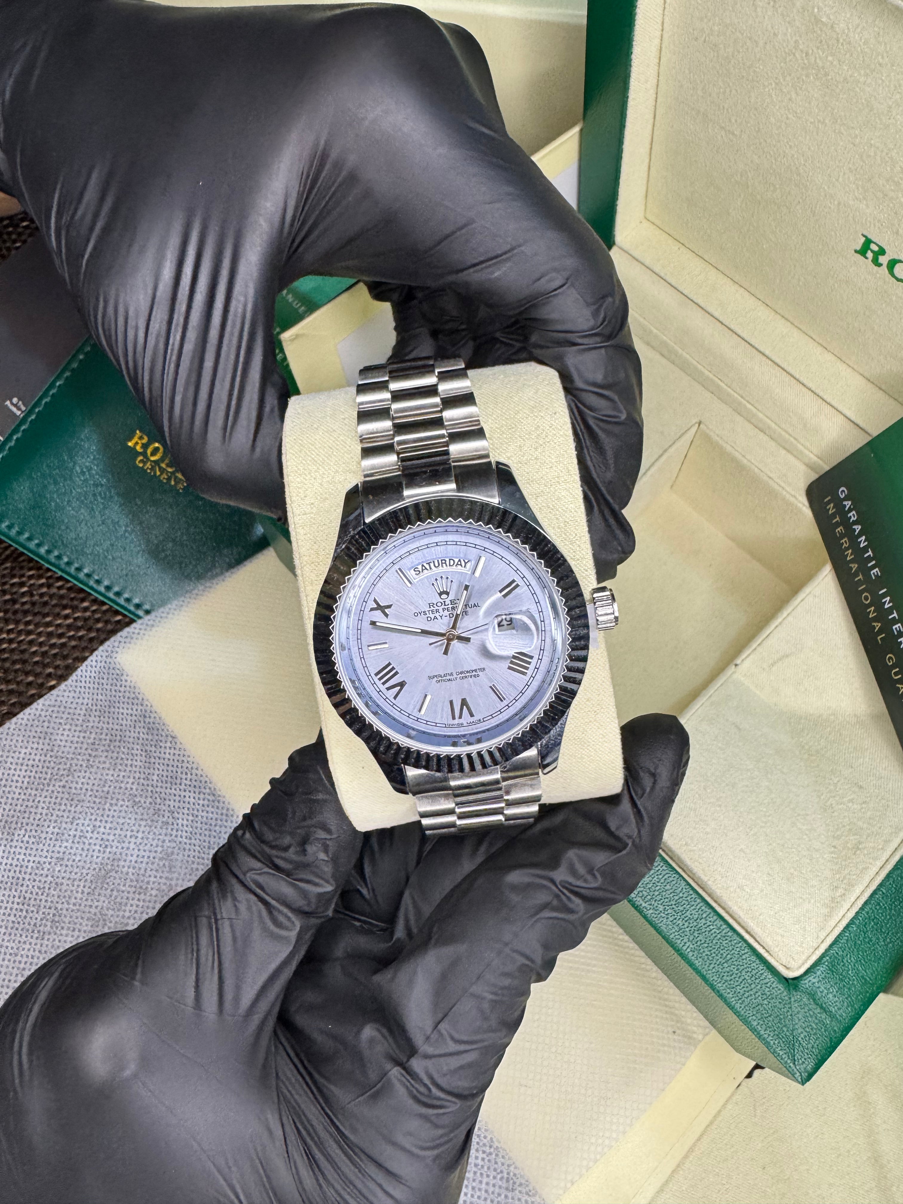 Rolex oyster perpetual | Silver Tiffany | High Grade