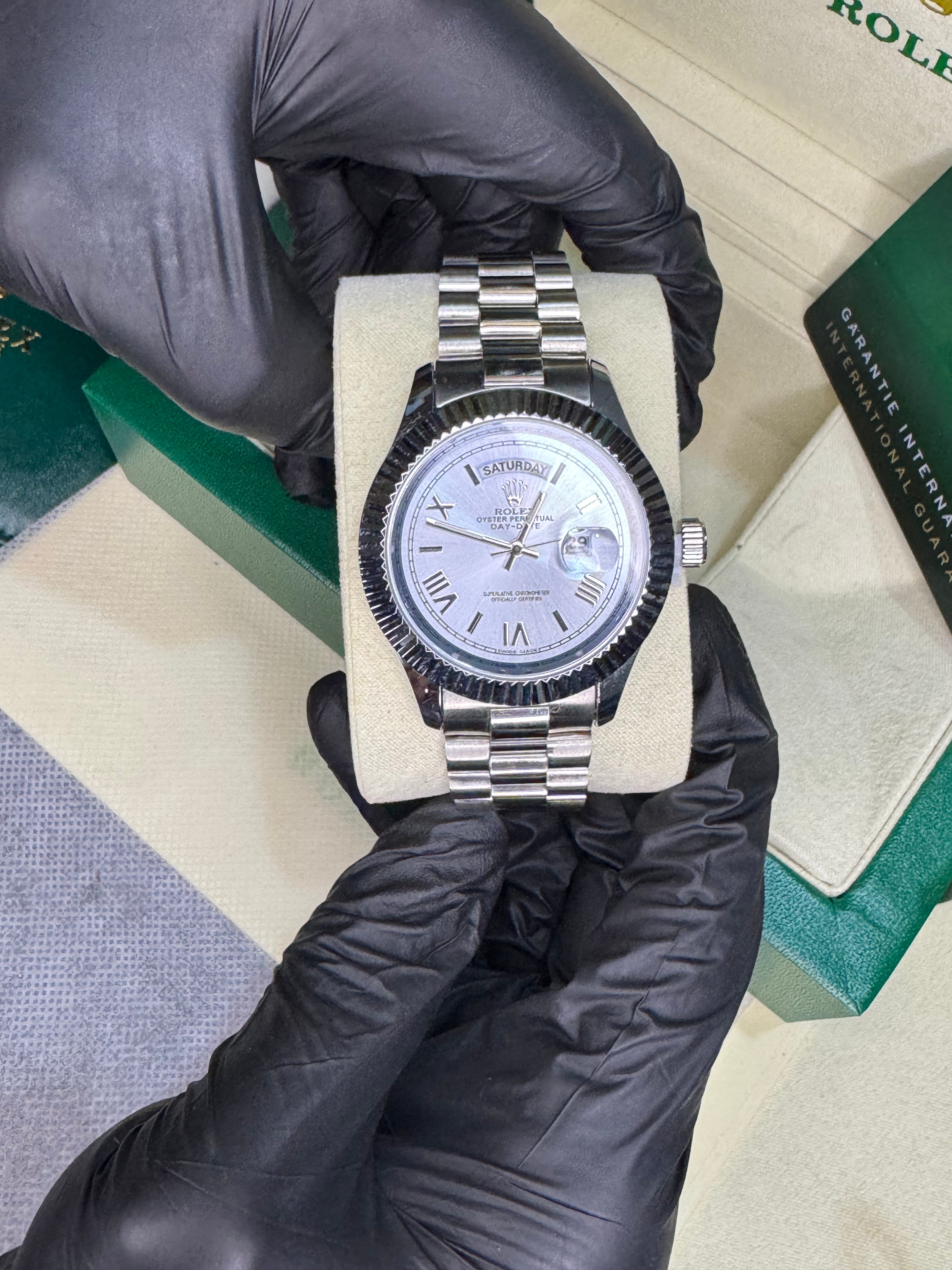 Rolex oyster perpetual | Silver Tiffany | High Grade