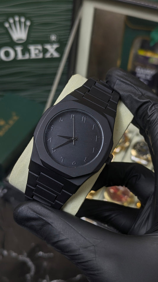 Black Arabic Aura Watch | Fibre Quality