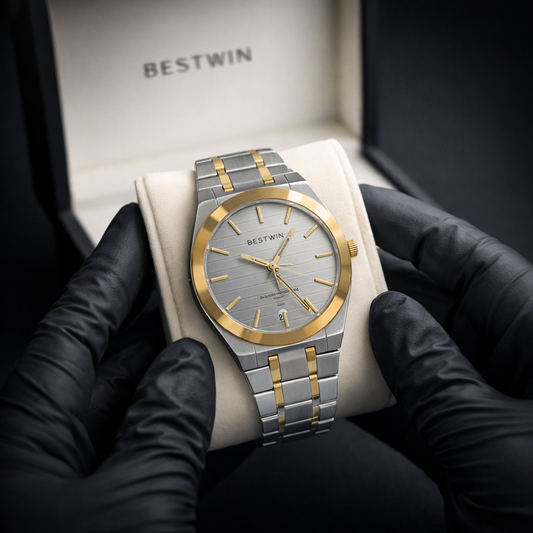 Bestwin | Stainless steel | Two tone  Chain | Grey Dial