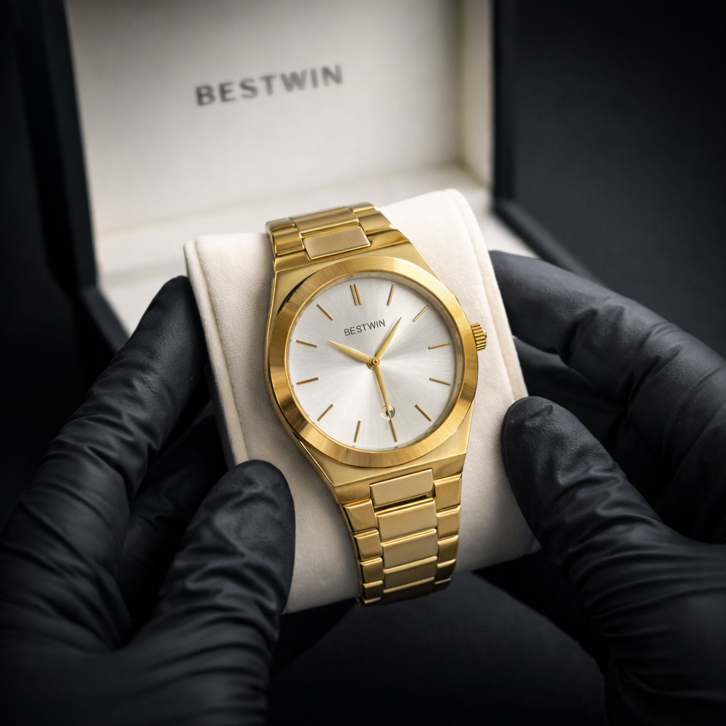 Bestwin | Stainless steel | Gold Chain | White Dial