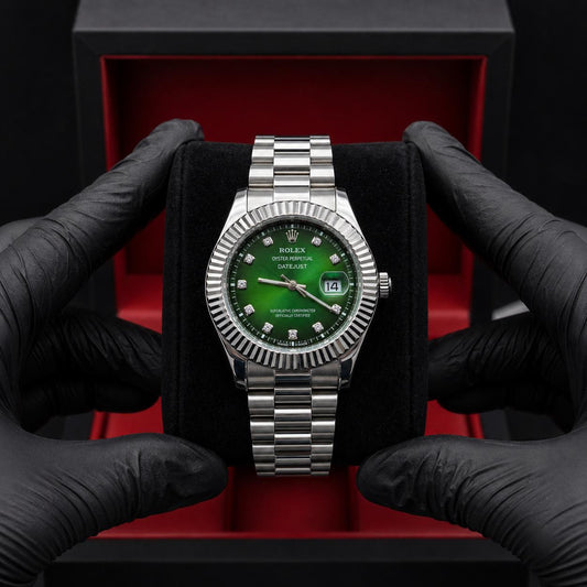 Rolex Oyster Perpetual | Silver Green | Master Quality | Date Just