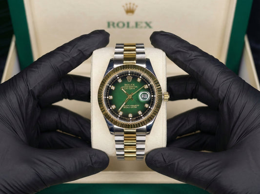 Rolex Oyster Perpetual | Master Quality | Two Tone Green | Crown Lock | Date Just