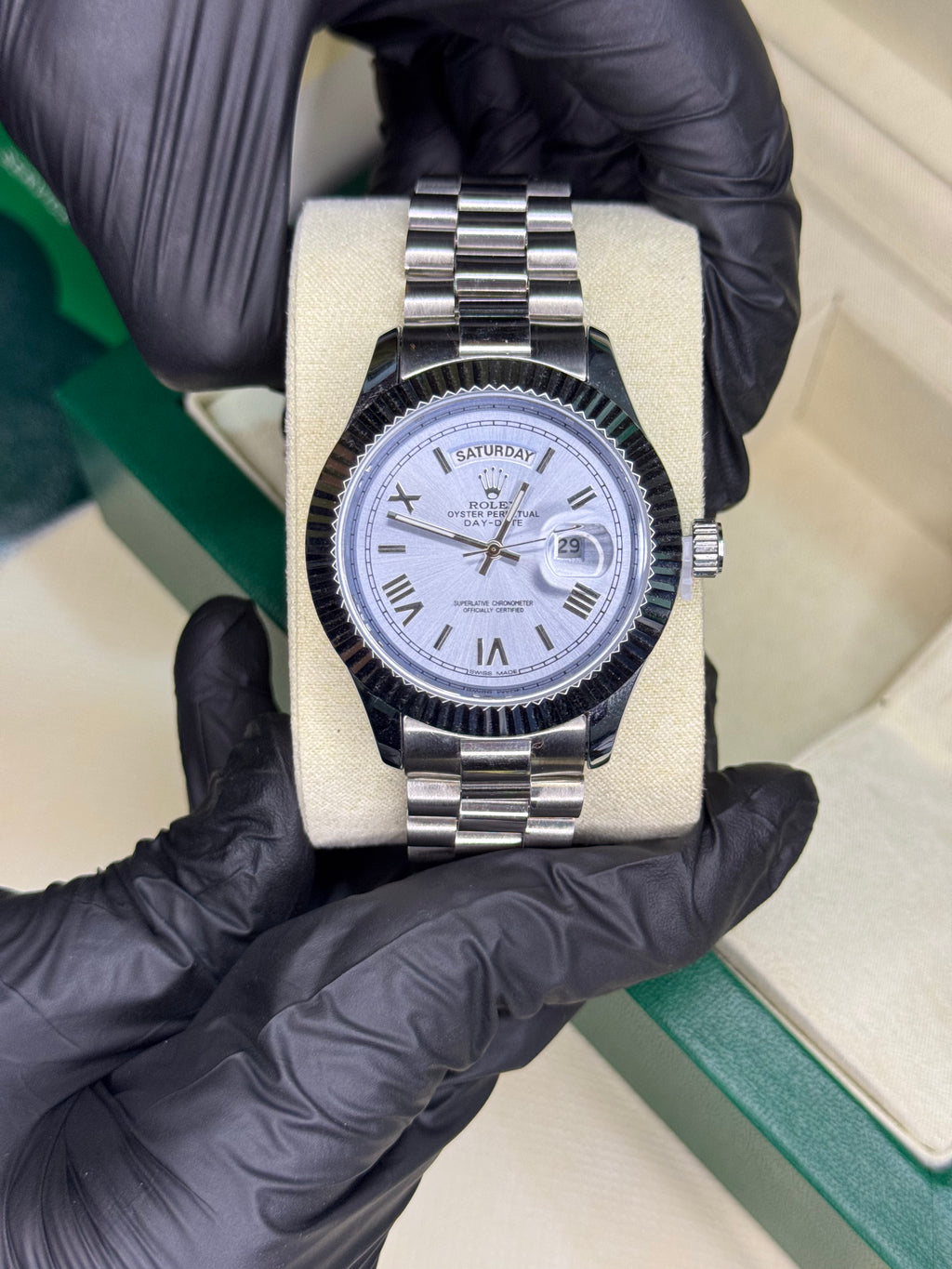 Rolex oyster perpetual | Silver Tiffany | High Grade