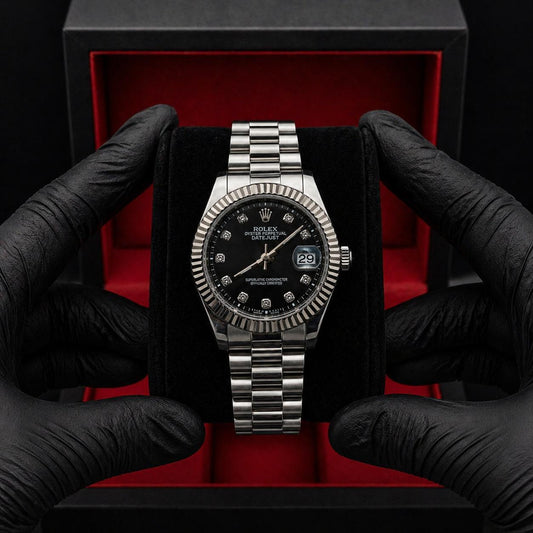 Rolex Oyster Perpetual | Silver Black | Master Quality | Date Just