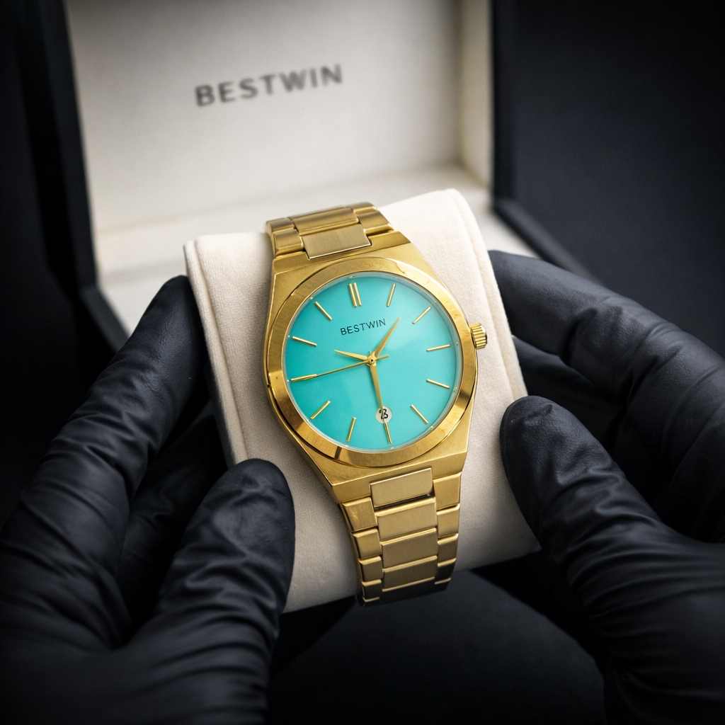Bestwin | Stainless steel | Gold Chain | Tiffany Dial